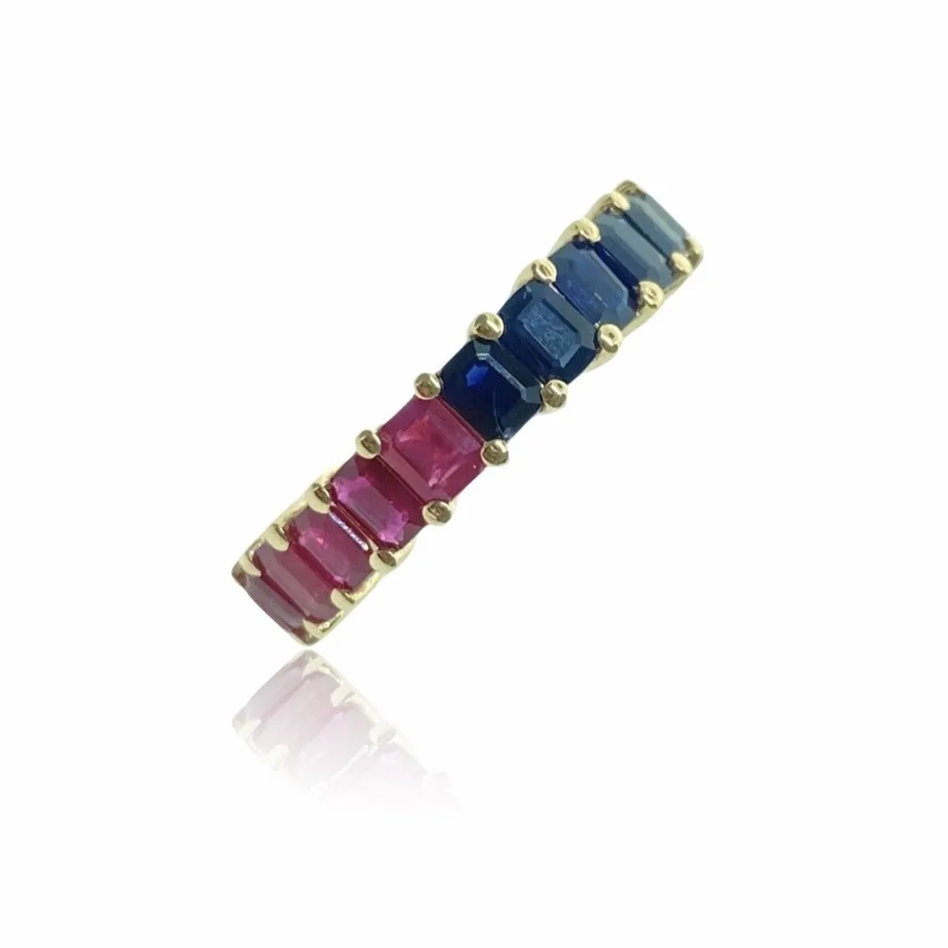 Half/Half Gemstone Eternity Band