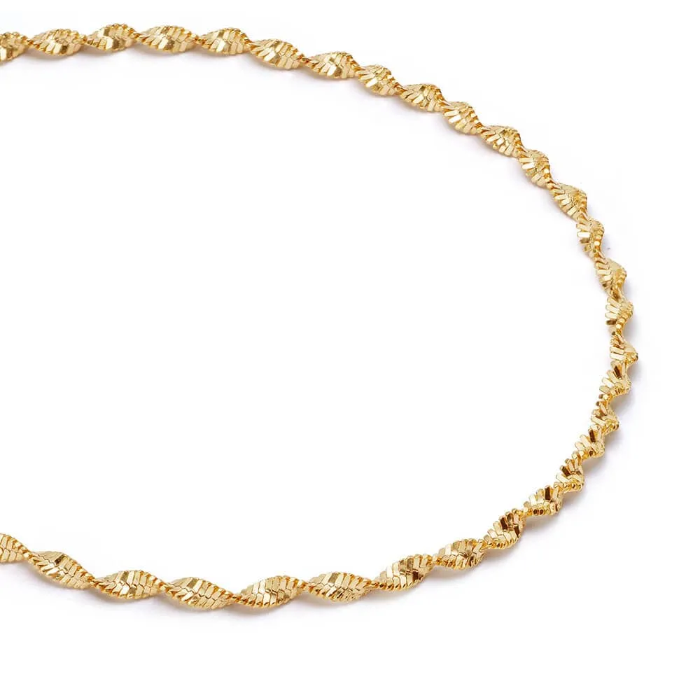 Helix Twisted Chain Bracelet 18ct Gold Plate