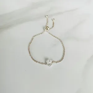 Herkimer Diamond Crystal & Silver Adjustable Bracelet