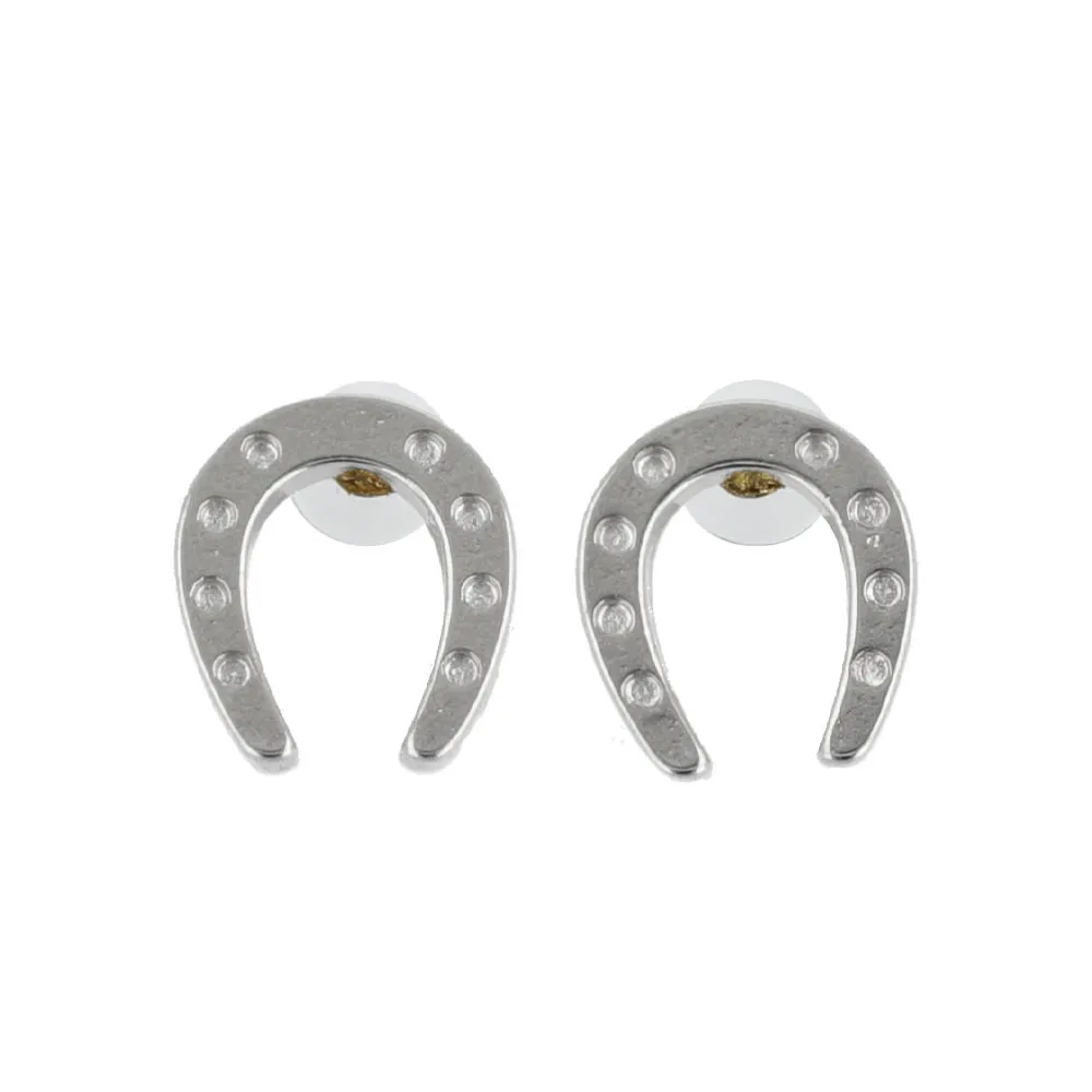 Horseshoe 18K Gold Post Studs