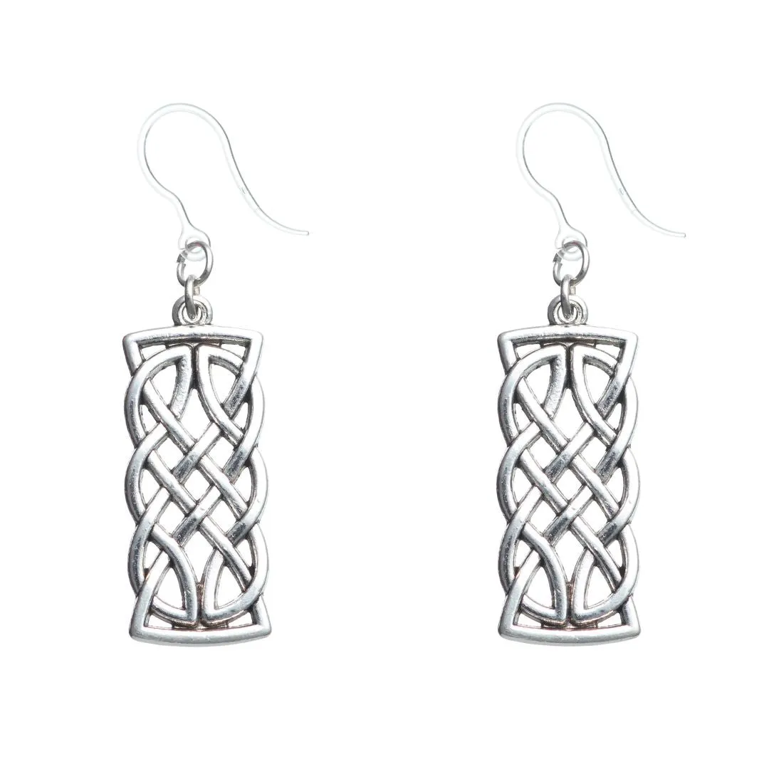 Intricate Metallic Drop Earrings Dangles Hypoallergenic Earrings for Sensitive Ears Made with Plastic Posts