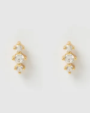 Izoa Natasha Stud Earrings Gold