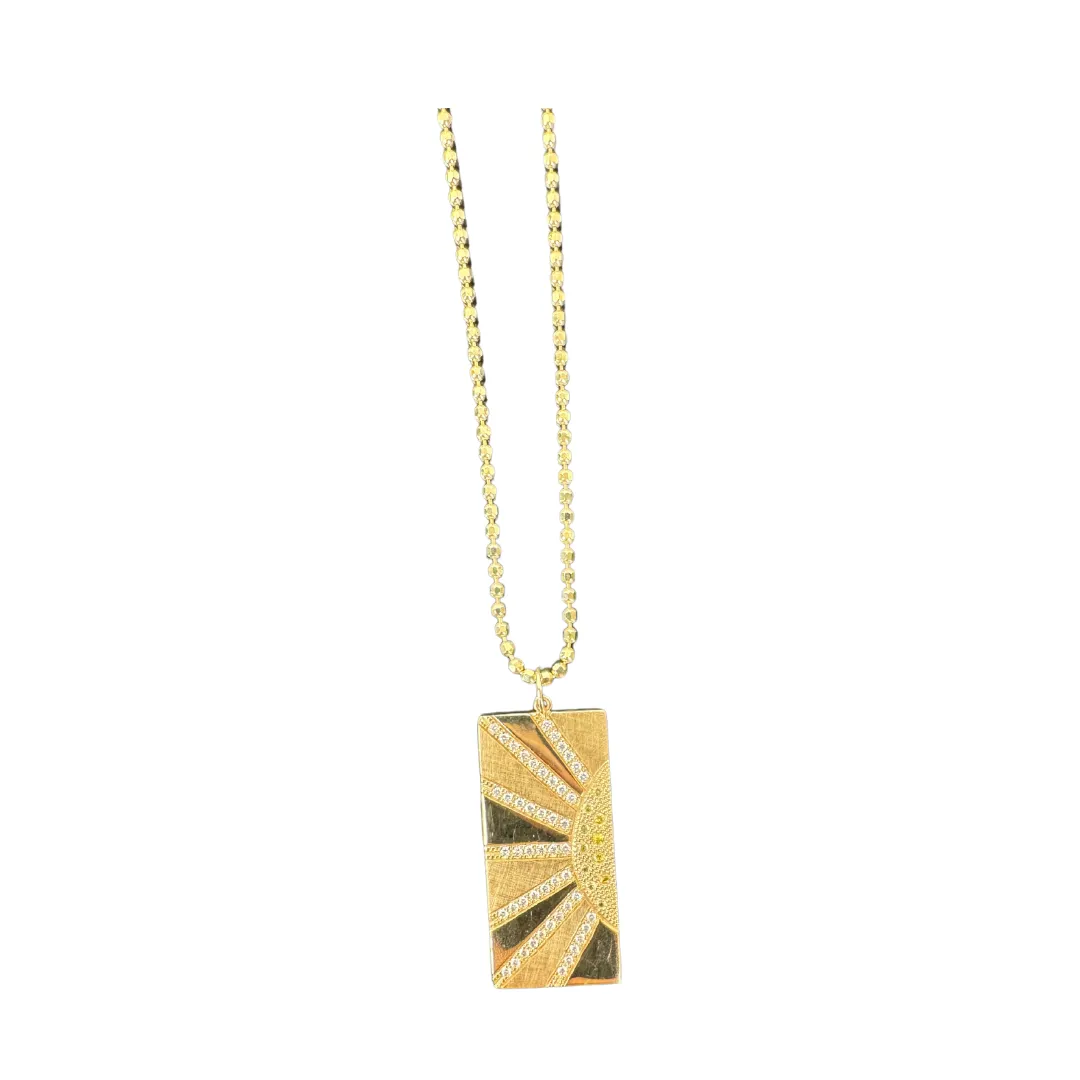 Julez Bryant HOTT 14k Gold Diamond Sunray Necklace