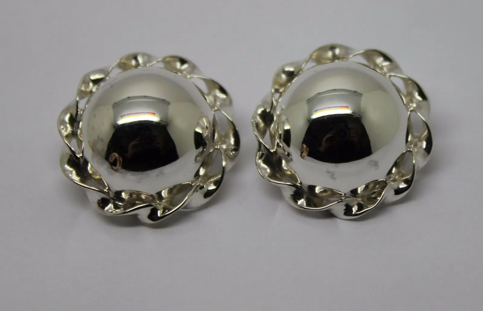 Kaedesigns New Sterling Silver Half Large 20mm Ball Round Clip On Earrings