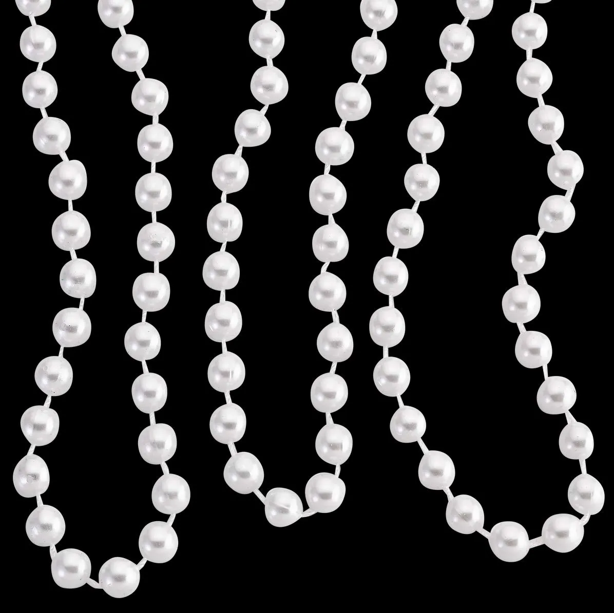 Kicko White Faux Pearl Necklace - 12 Pieces Elegant Flapper Accessory - 48 Inches Long