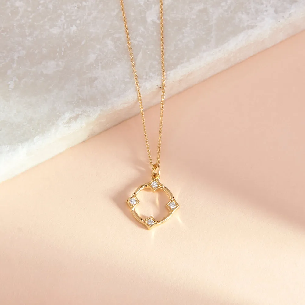 Kite Diamond Necklace - Yellow Gold