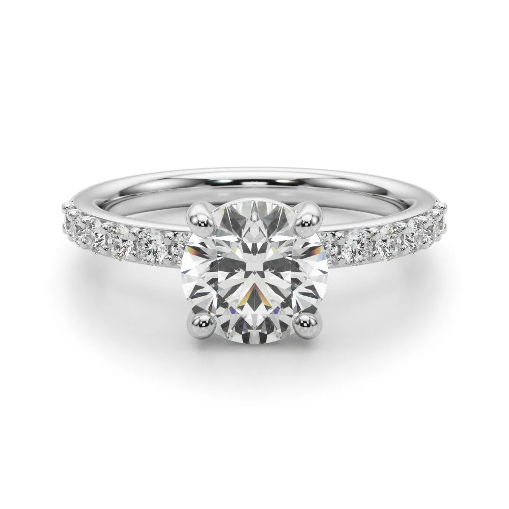 Ladies Round Side Stones Engagement Ring 51277