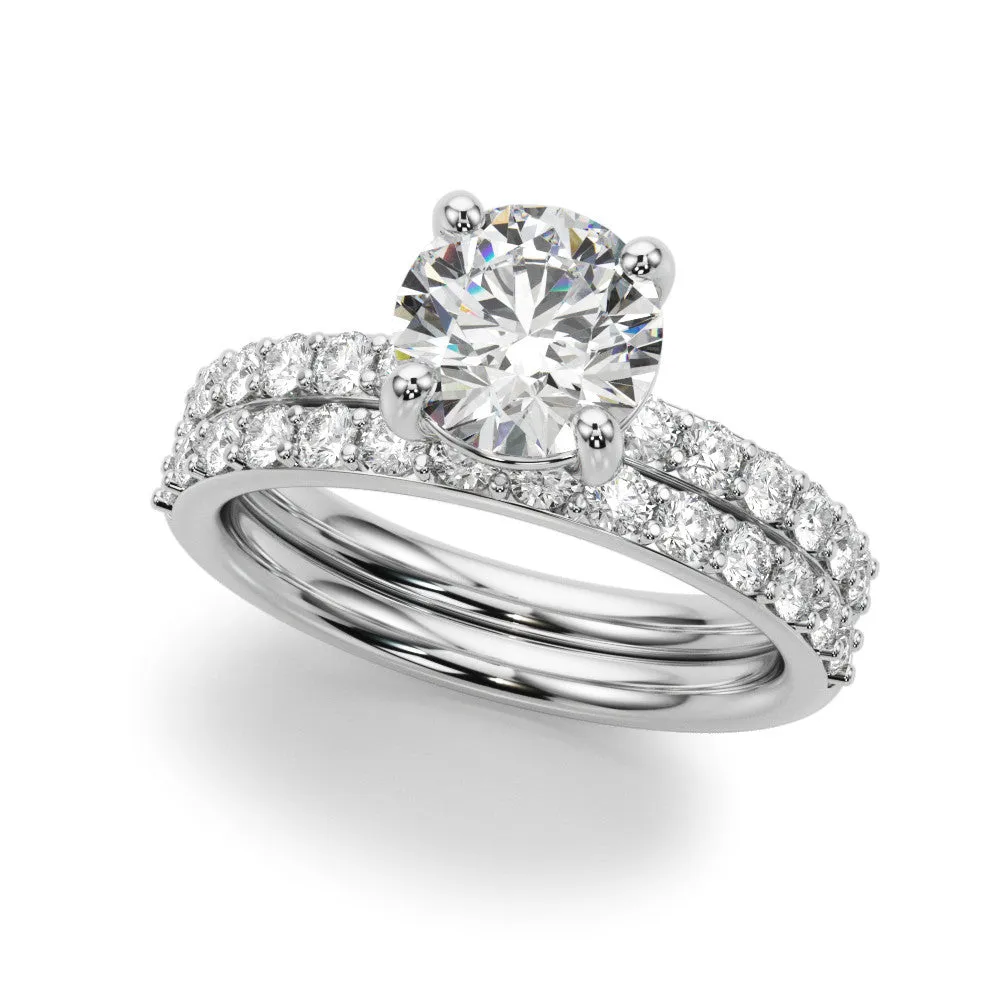 Ladies Round Side Stones Engagement Ring 51277