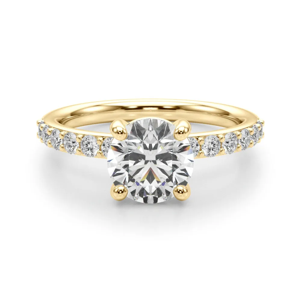 Ladies Round Side Stones Engagement Ring 51277