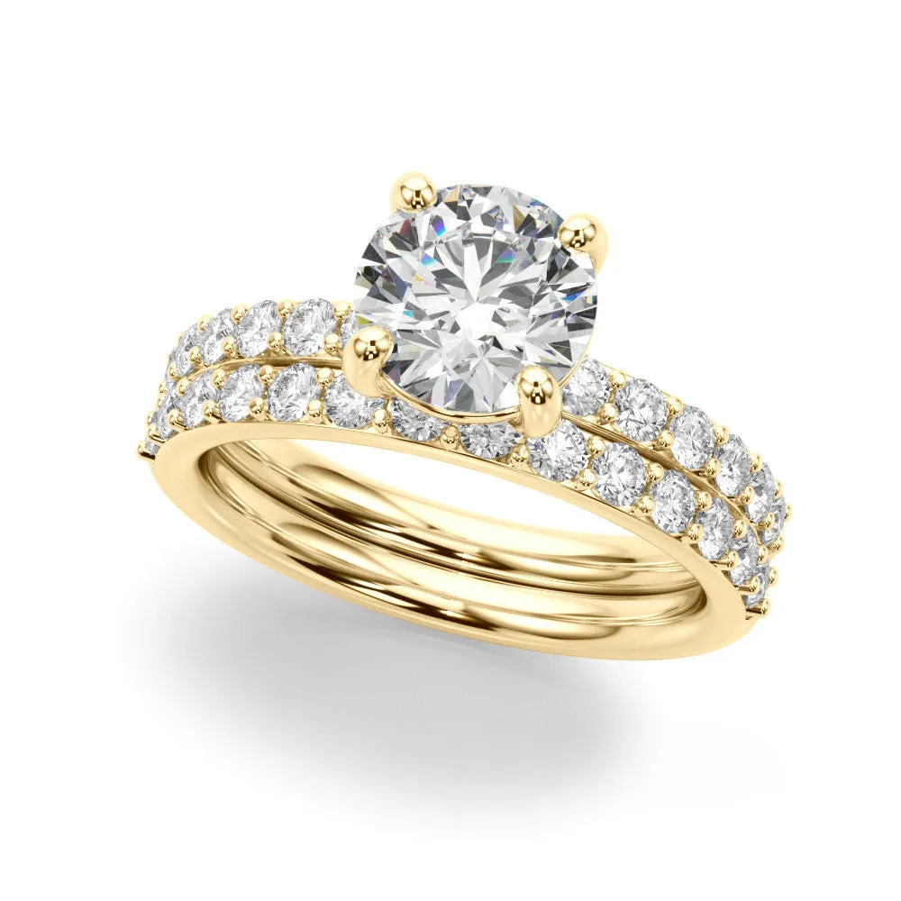 Ladies Round Side Stones Engagement Ring 51277