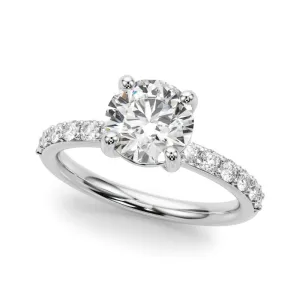 Ladies Round Side Stones Engagement Ring 51277