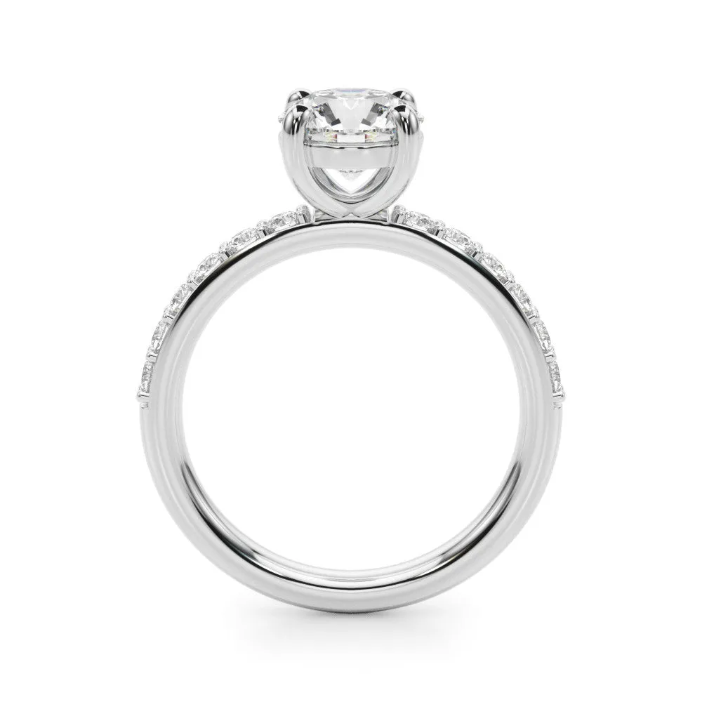 Ladies Round Side Stones Engagement Ring 51277