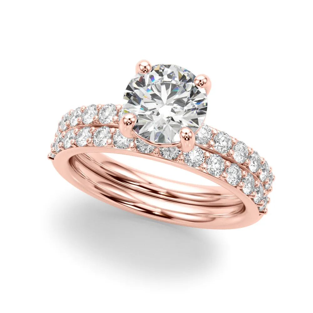 Ladies Round Side Stones Engagement Ring 51277