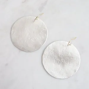 Large Silver Large Paper Moon Earrings