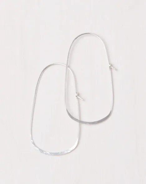 Large Silver Oval Hoop