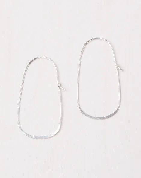 Large Silver Oval Hoop