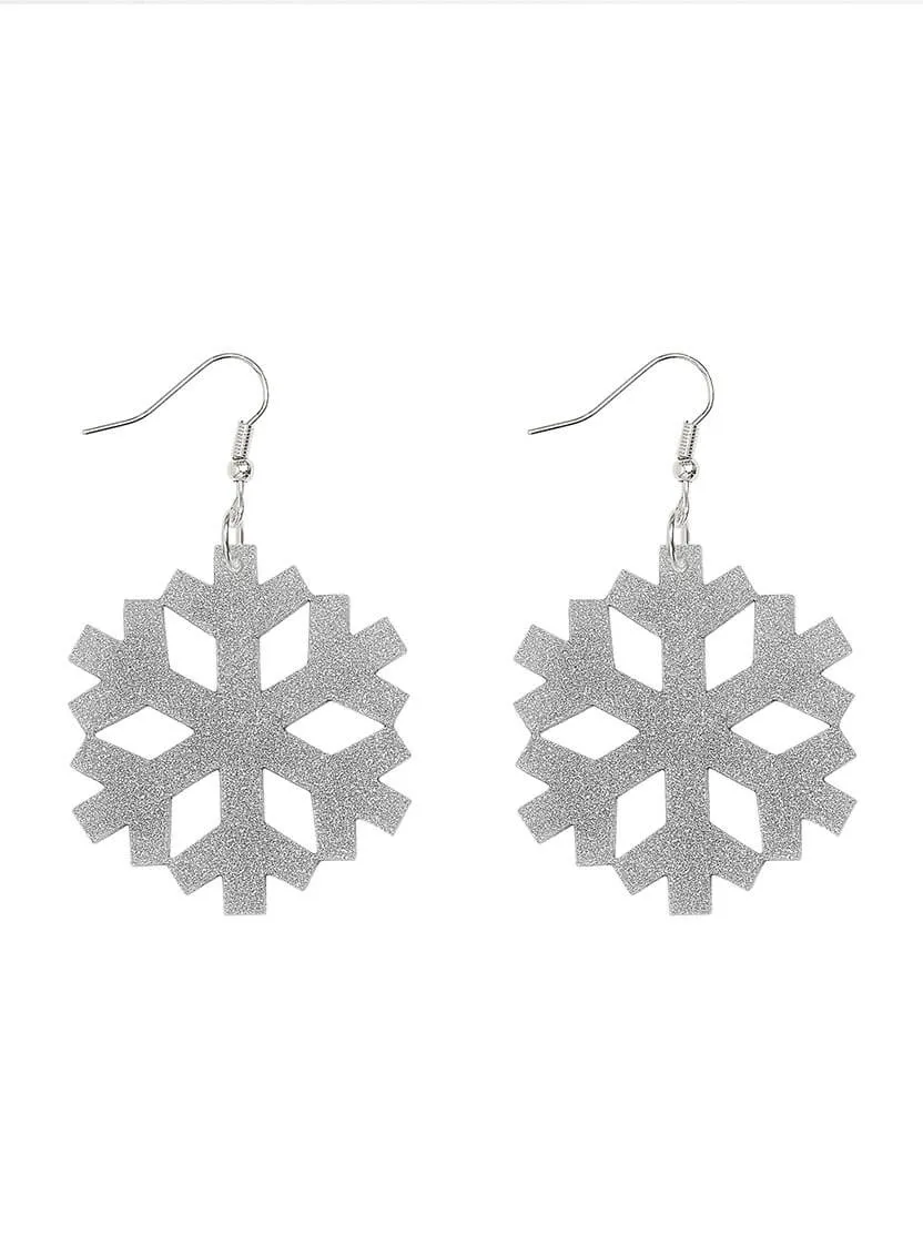 Large Snowflake Charm Earrings