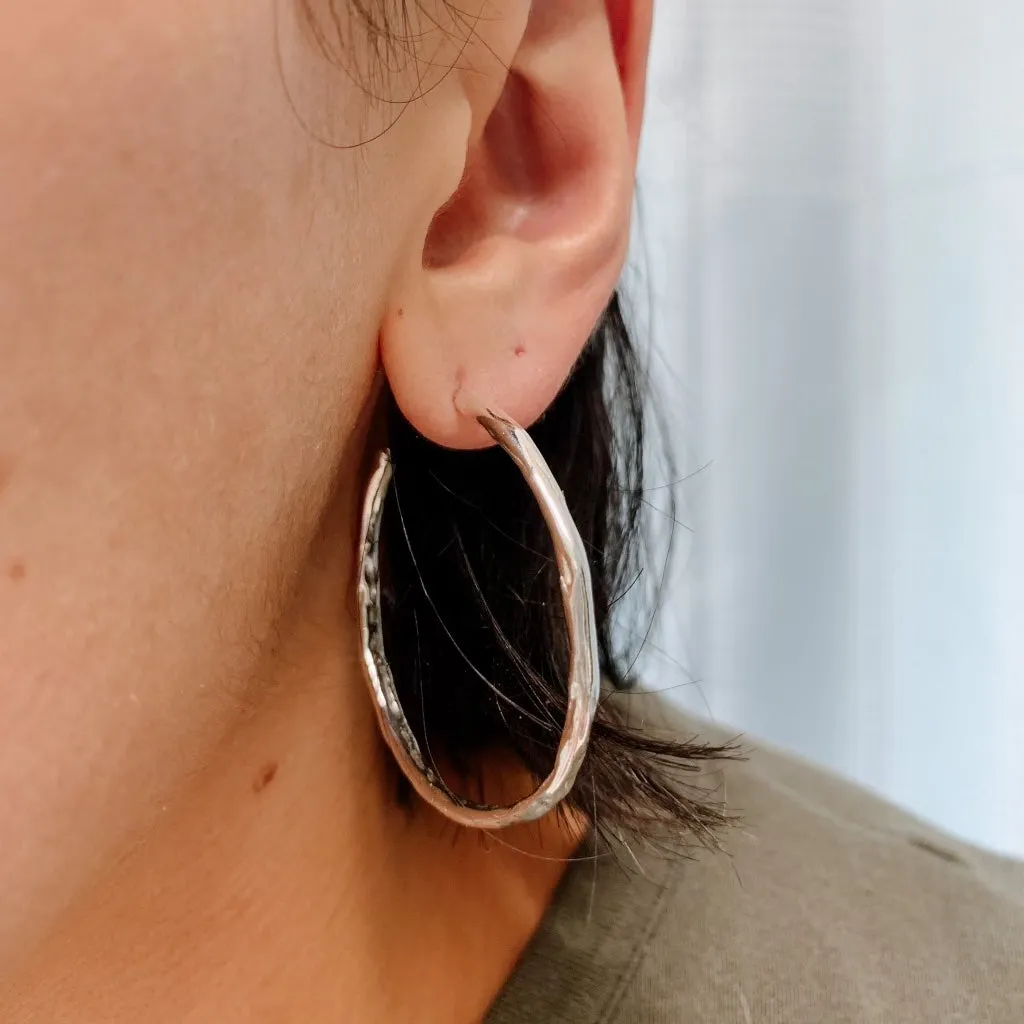 Large Thicker Melt Hoop Earrings