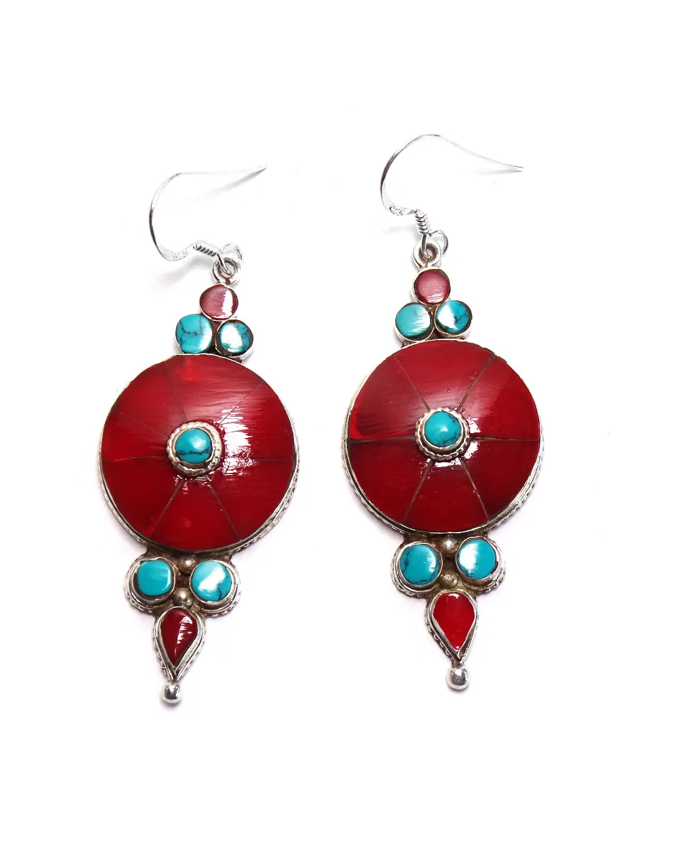 Large Tibetan Earrings