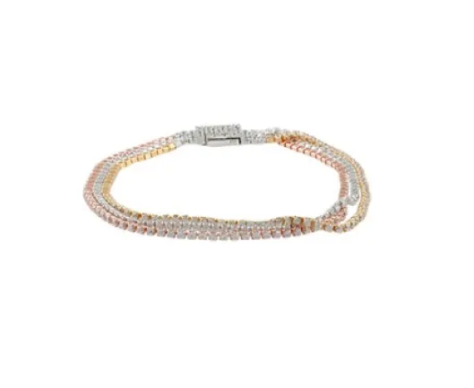 Madora Dainty Crystal Mixed Finish Bracelet