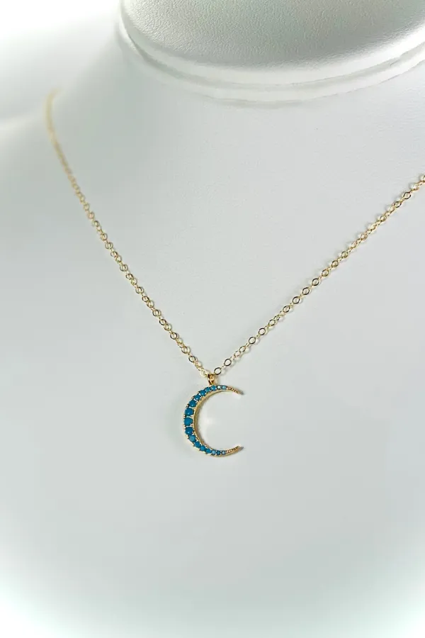 M.E.A. DESIGNS - TURQUOISE CRESCENT NECKLACE