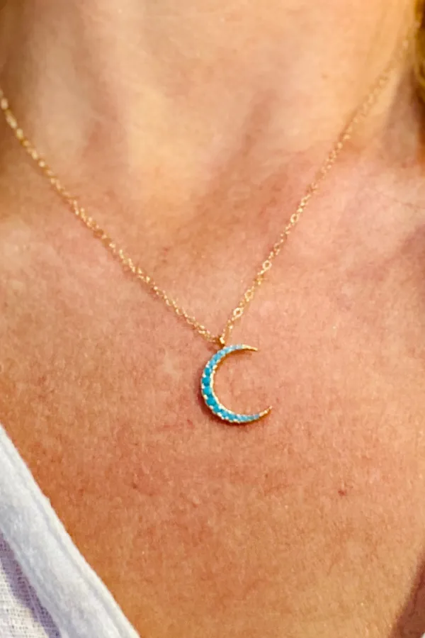 M.E.A. DESIGNS - TURQUOISE CRESCENT NECKLACE