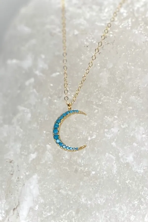 M.E.A. DESIGNS - TURQUOISE CRESCENT NECKLACE