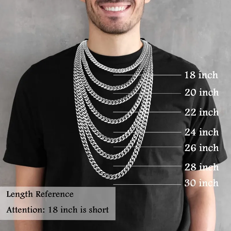 Men's Diamond Cut Necklace Chain 316L Stainless Steel/18K Gold Plated, 4/6/10Mm, 18/20/22/24/26/30 Inch