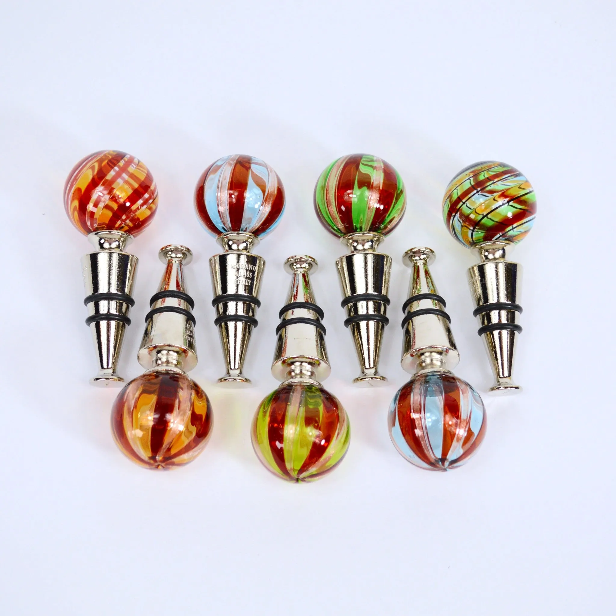 Murano Glass Wine Stoppers, Assorted, Made in Italy