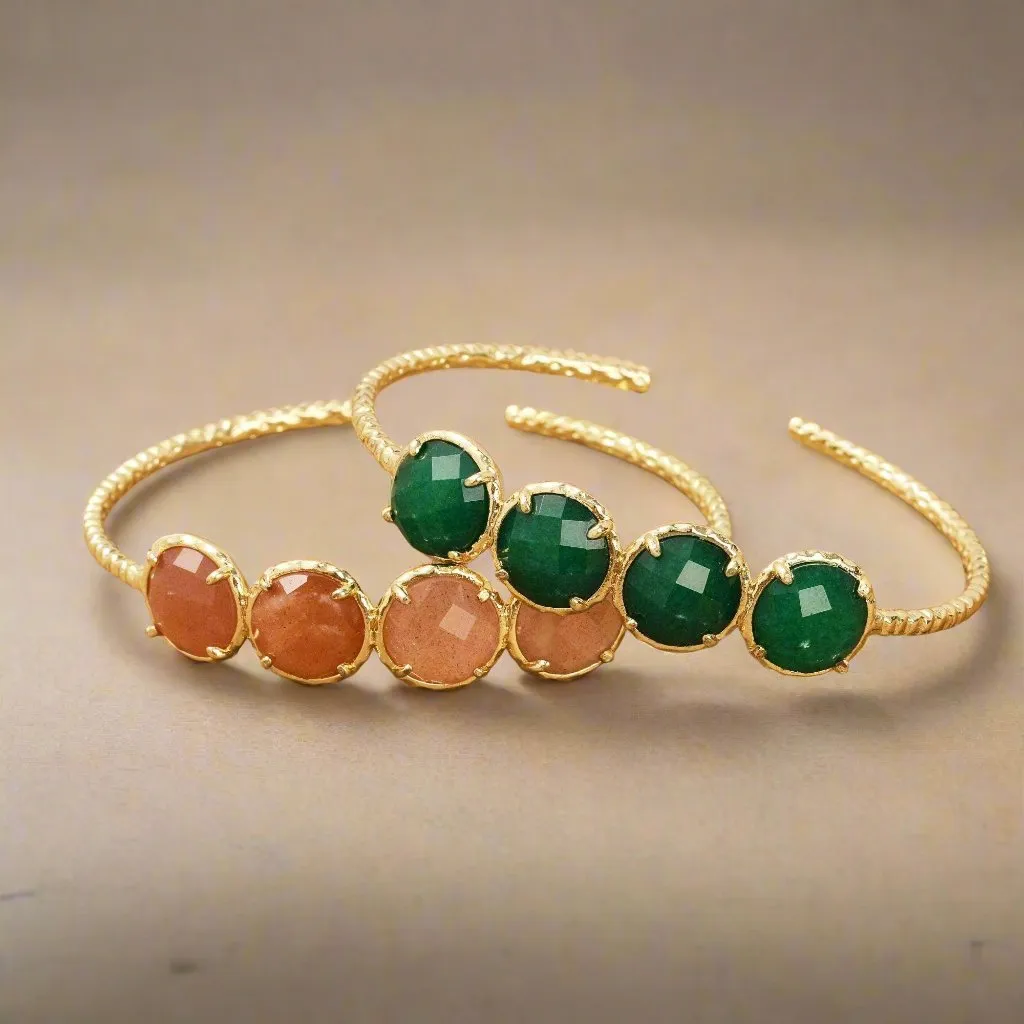 Natural Gemstone Bangle Bracelet