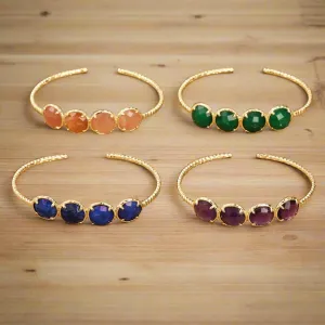 Natural Gemstone Bangle Bracelet