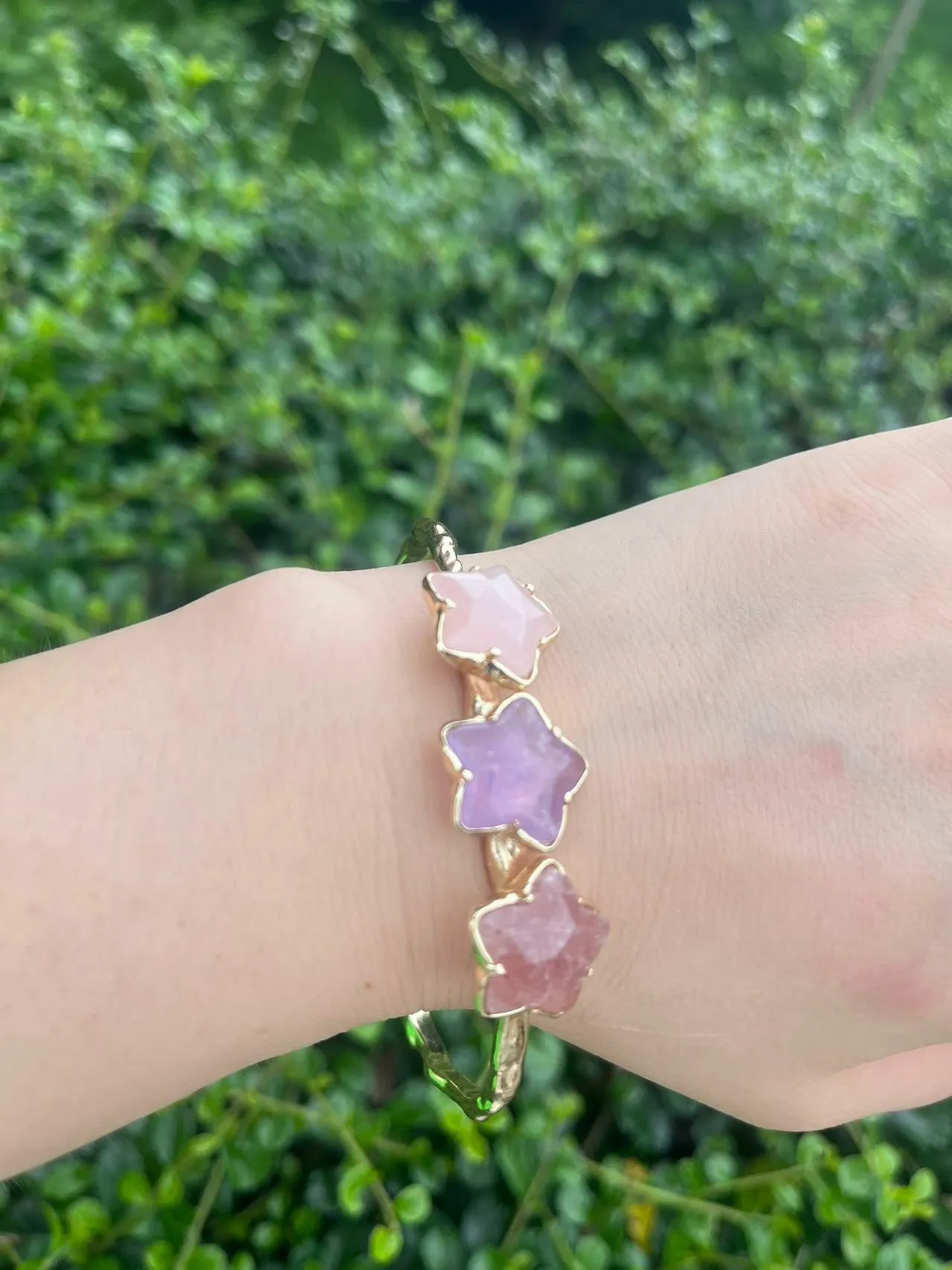 Natural Gemstone Bangle Star Bracelets