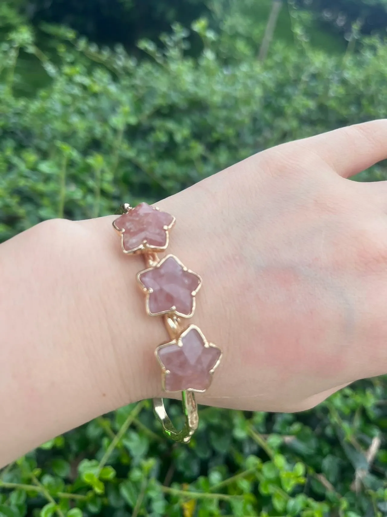 Natural Gemstone Bangle Star Bracelets