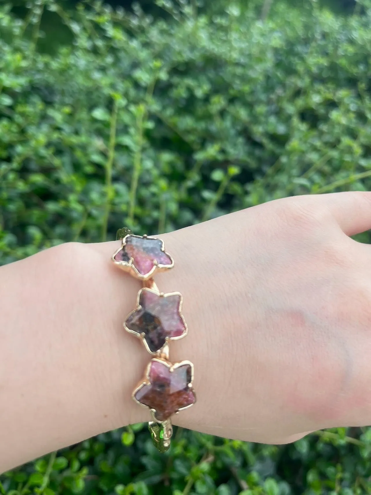 Natural Gemstone Bangle Star Bracelets