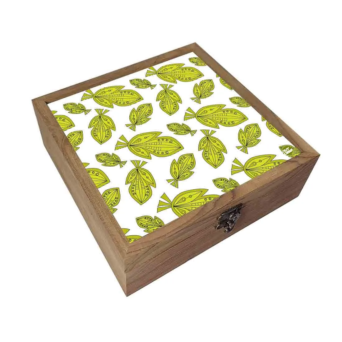 Nutcase Designer Wooden Jewellery Box Organizer  - Unique Gifts -Green Leaf Summer Collection