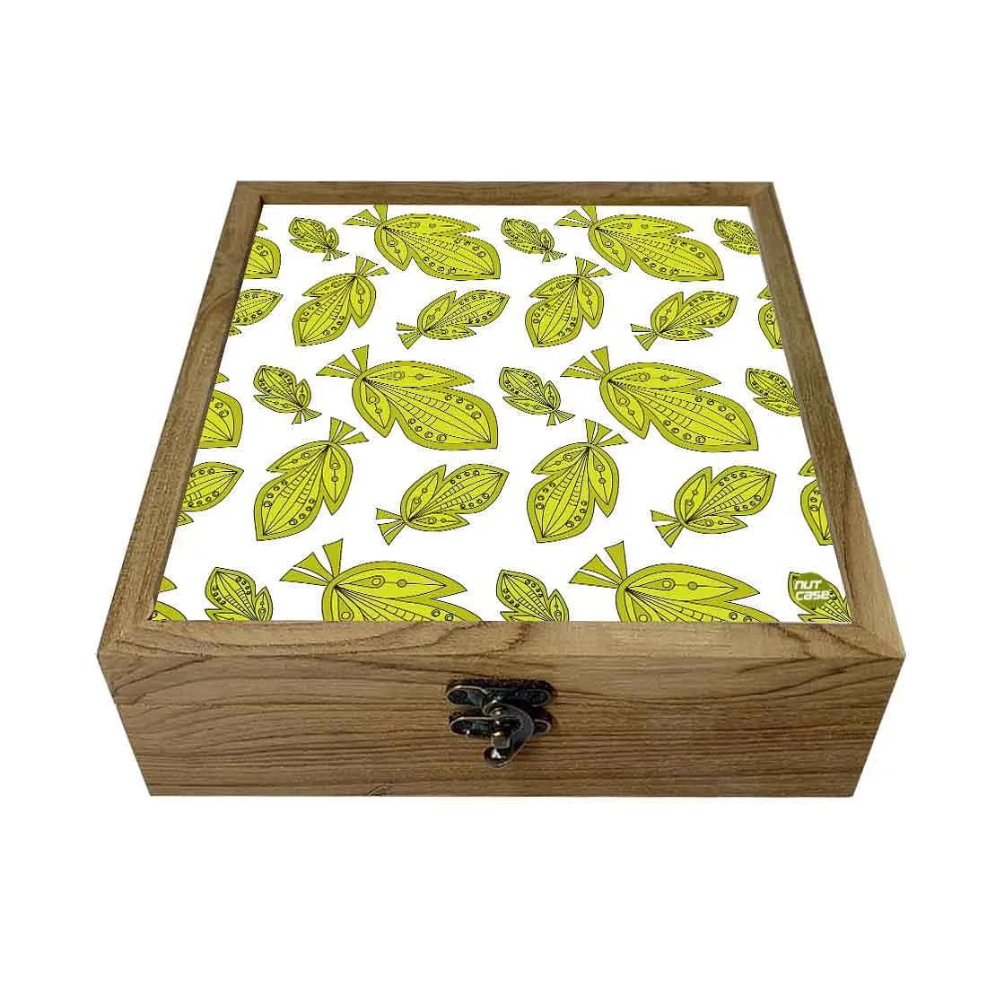 Nutcase Designer Wooden Jewellery Box Organizer  - Unique Gifts -Green Leaf Summer Collection