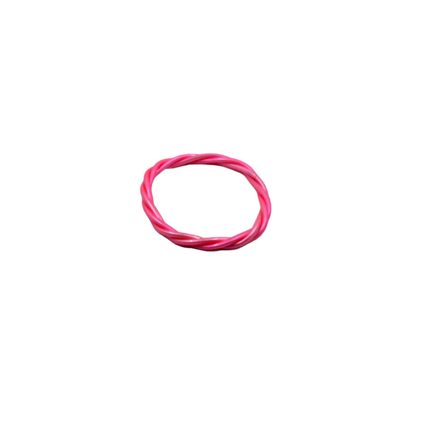 Nydia Silicone Pink and Green Twist Bracelet