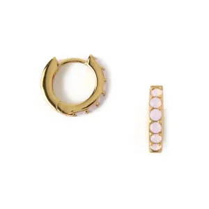 Orelia Rose Water Opal Huggie Hoops