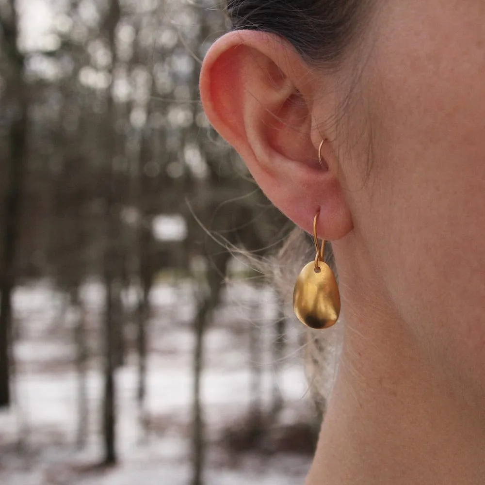 Organic Shaped Domed Drop Earrings