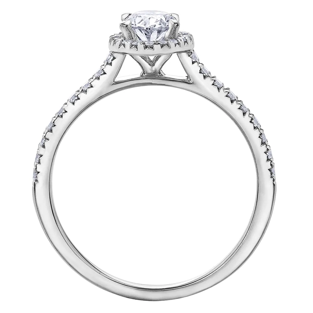 Oval Canadian Diamond Engagement Ring with Halo