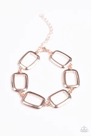 Paparazzi Bracelet ~ Basic Geometry - Rose Gold