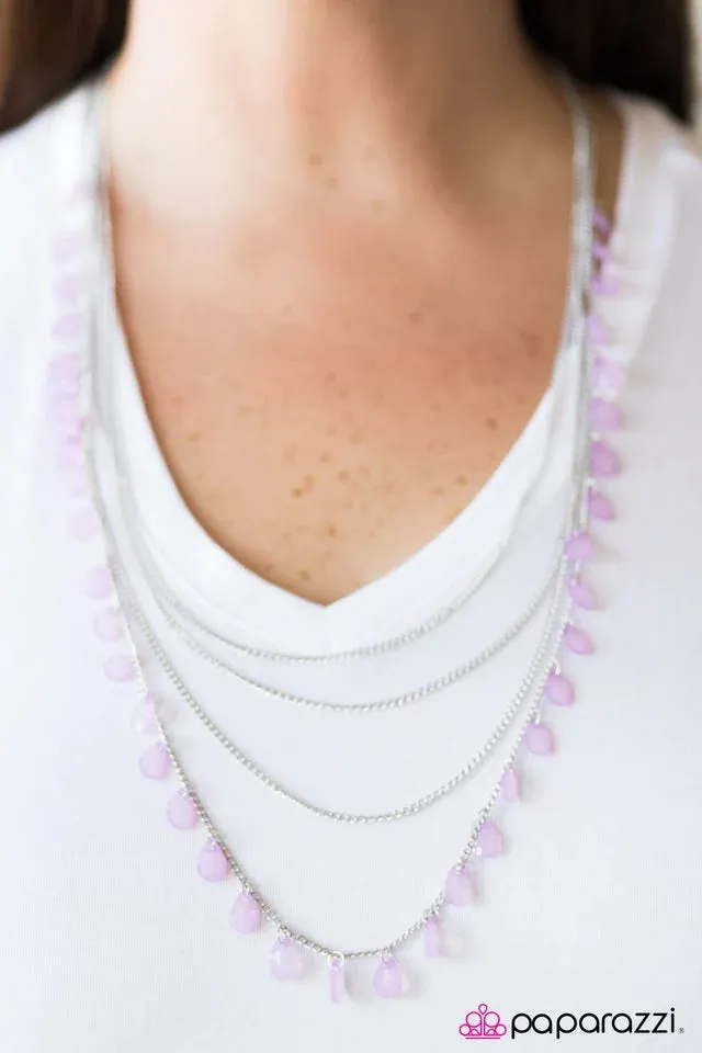 Paparazzi Necklace ~ Summer Showers - Purple