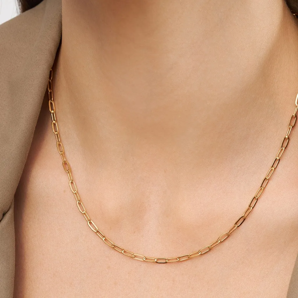 Paperclip Necklace gold plated - Gold plated