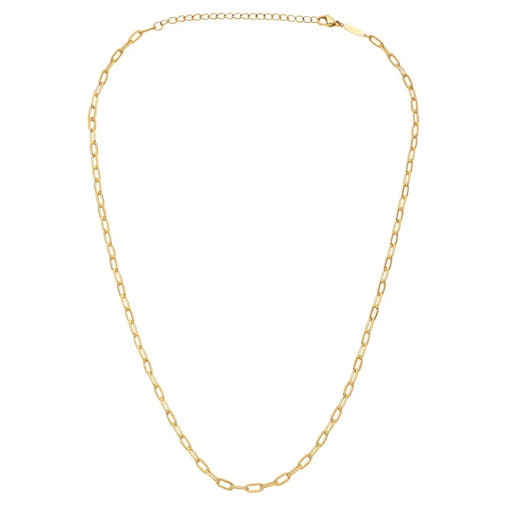 Paperclip Necklace gold plated - Gold plated