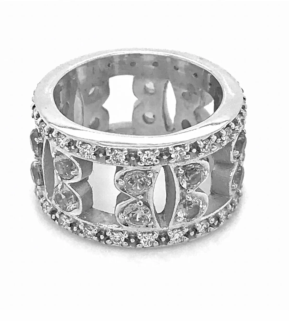 Pave' Wide Butterfly B Eternity Band