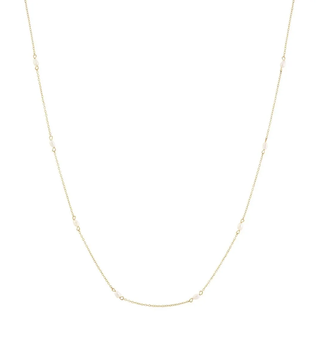 Perla Mini Necklace Multi White Gold