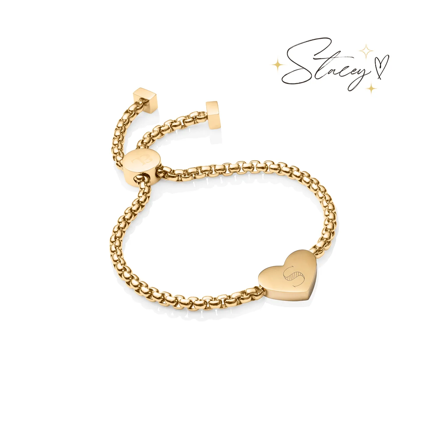 Personalize Heart Bracelet (Gold)