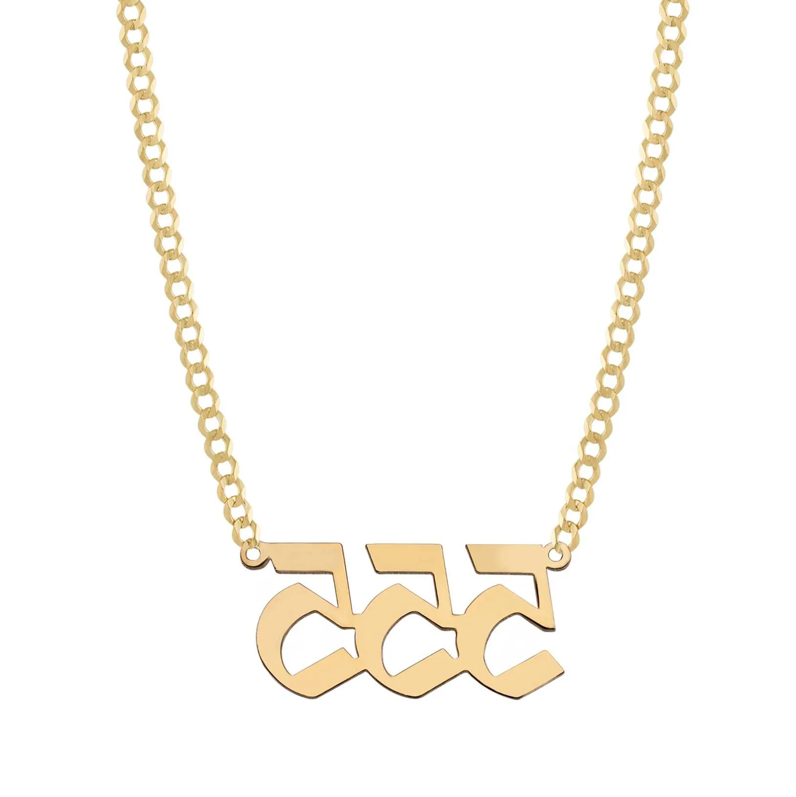 Personalized Diamond Number Necklace 14K Gold - Style 154