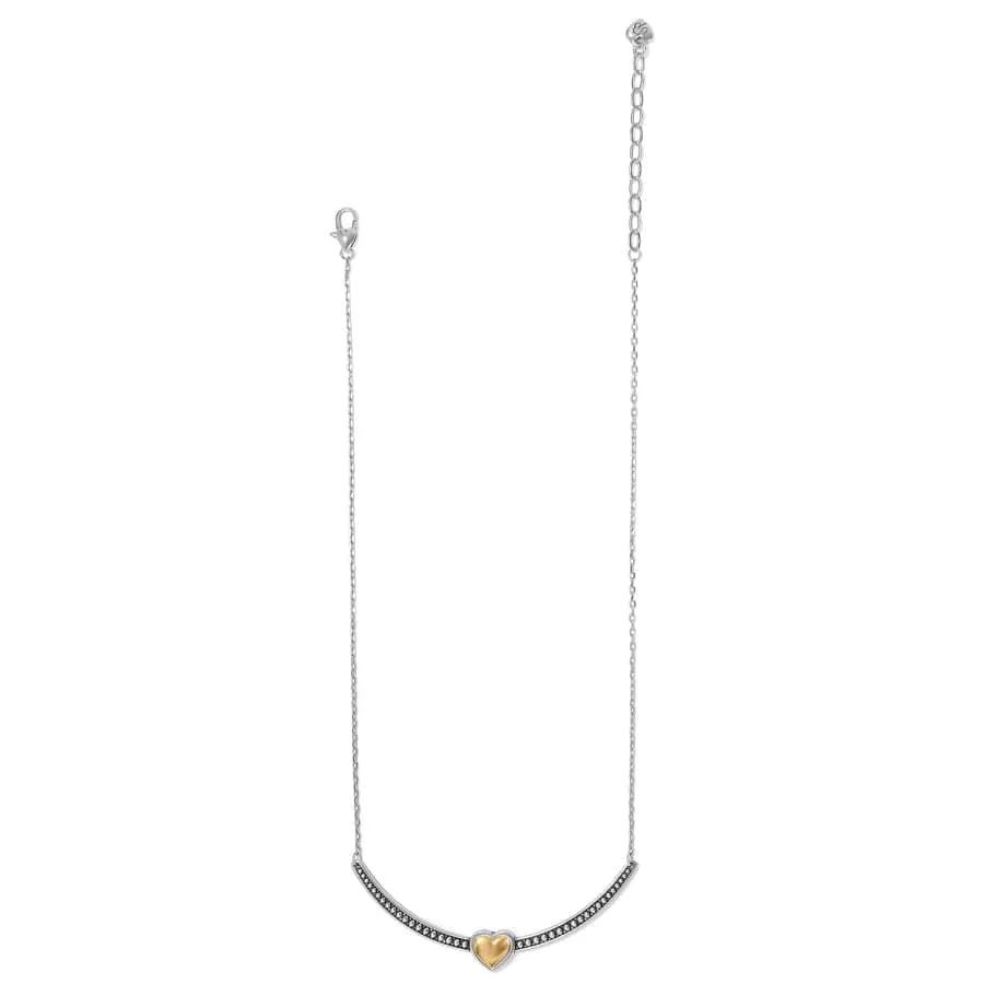 Pretty Tough Bold Two Tone Heart Bar Necklace