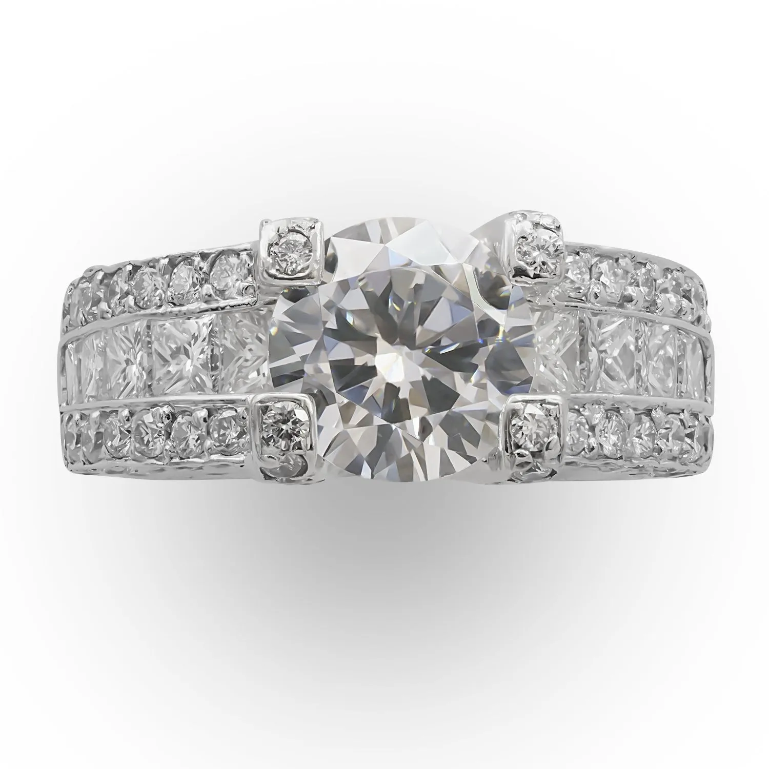 Princess Side Diamond Semi-Mount Ring